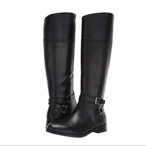 NWOT, Ralph Lauren Knee High Black Leather Boots